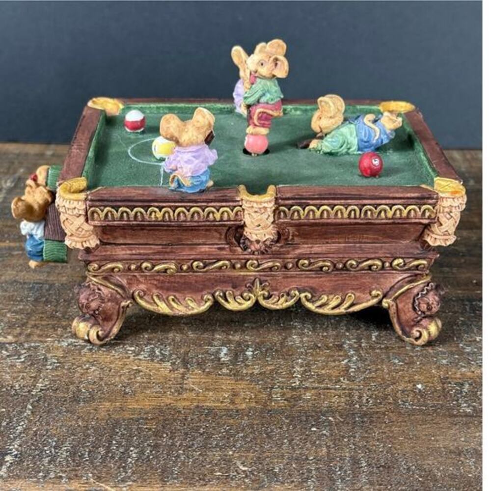 Vintage 1994 Enesco On Cue Deluxe Multi-Action Musical Pool‎ Table Mice-Works